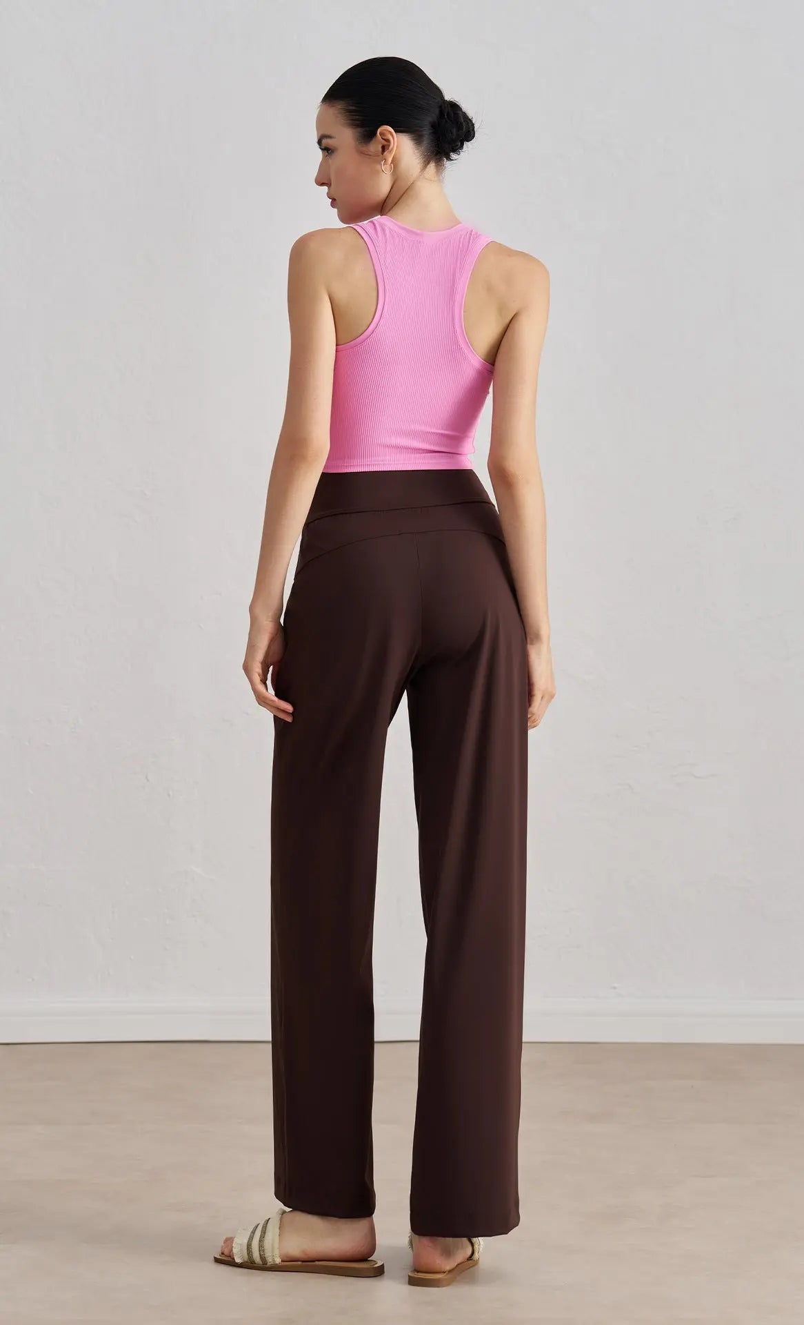 LuxeShine High-Waist Flare Pants - Opelle motion
