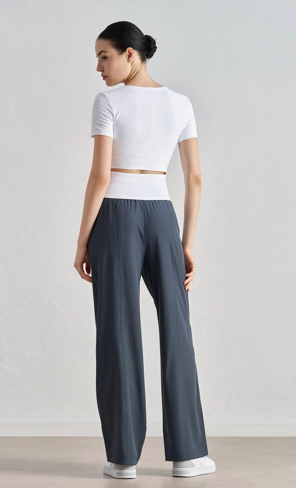 BareEase Back Cutout Yoga Tee Opelle motion