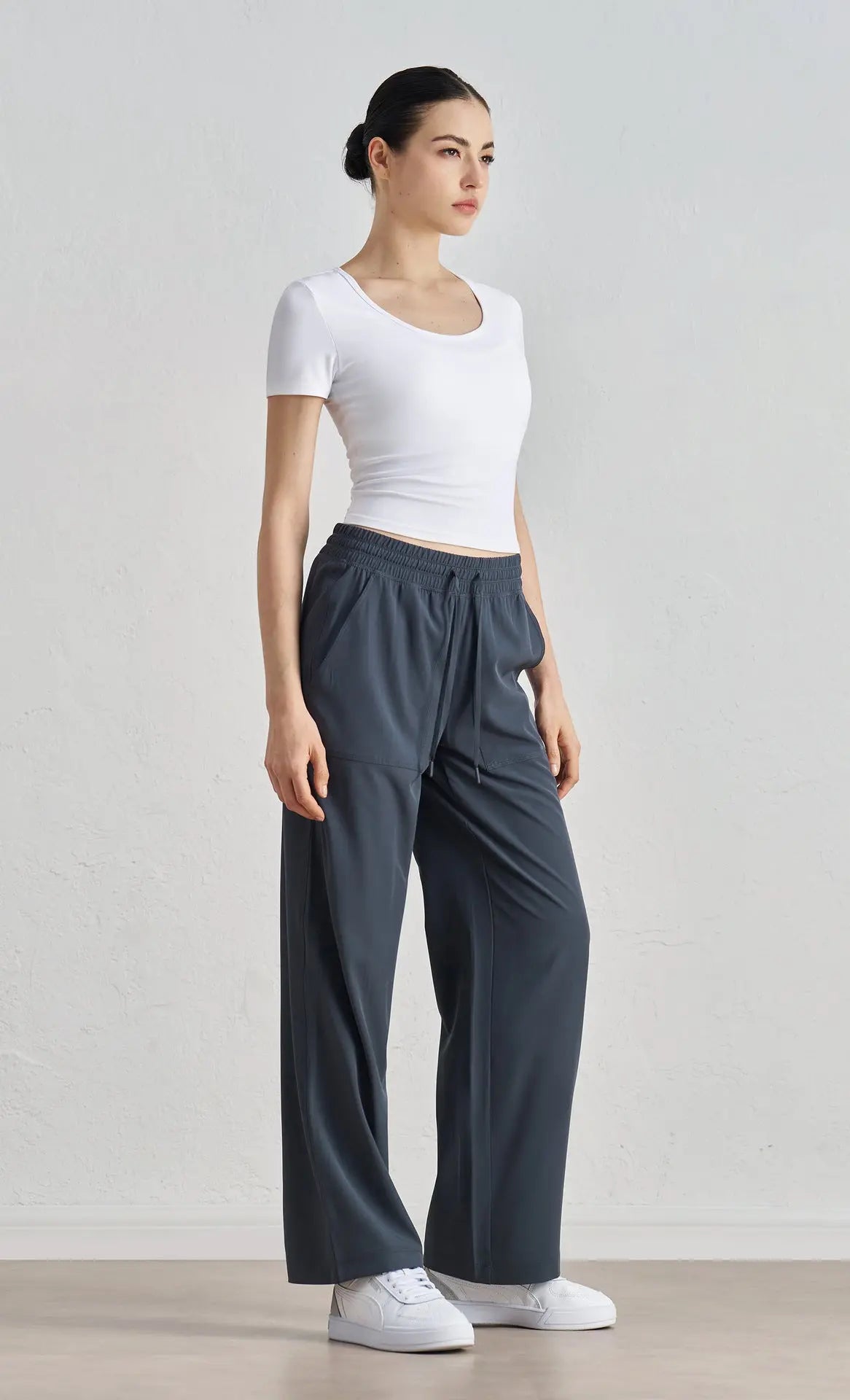 BareEase Back Cutout Yoga Tee Opelle motion