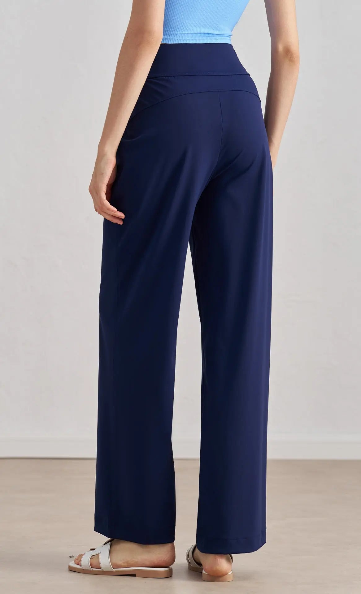 LuxeShine High-Waist Flare Pants - Opelle motion